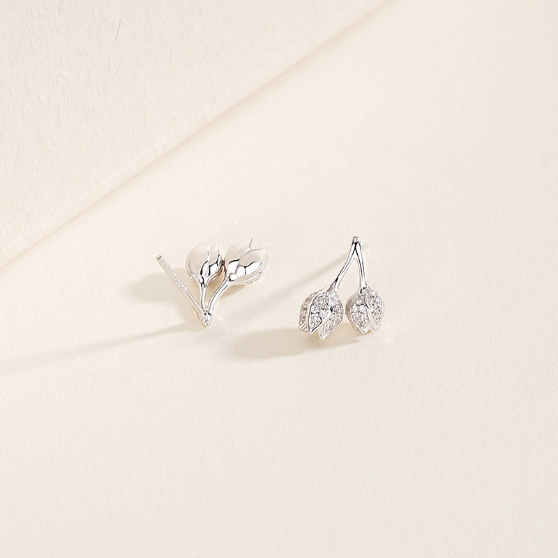 S925 Sterling Silver Minimalist Tulip Stud Earrings