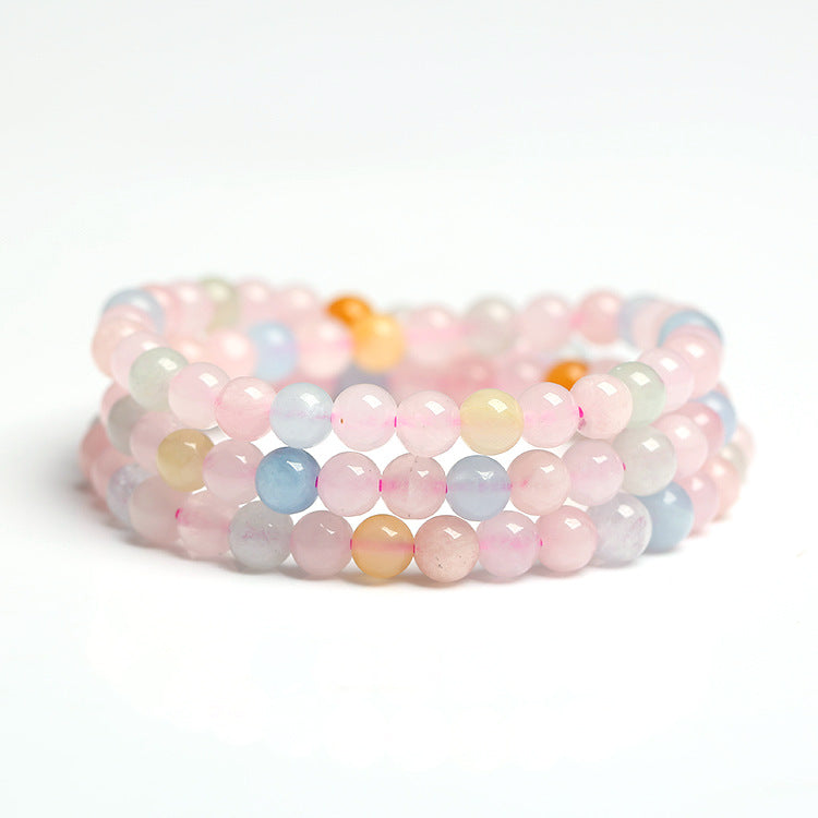 Natural Candy-Colored Morganite Three-Strand Bracelet