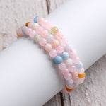 Natural Candy-Colored Morganite Three-Strand Bracelet