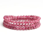 Natural pink tourmaline multi-strand bracelet
