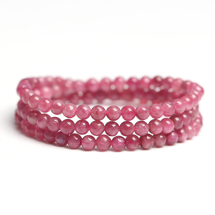 Natural pink tourmaline multi-strand bracelet