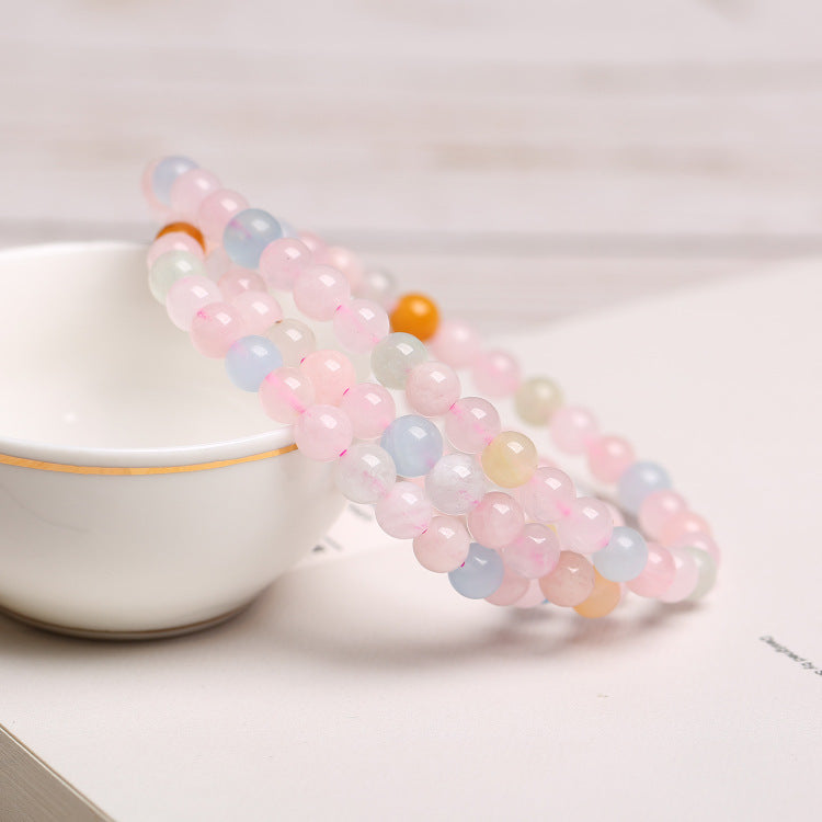 Natural Candy-Colored Morganite Three-Strand Bracelet