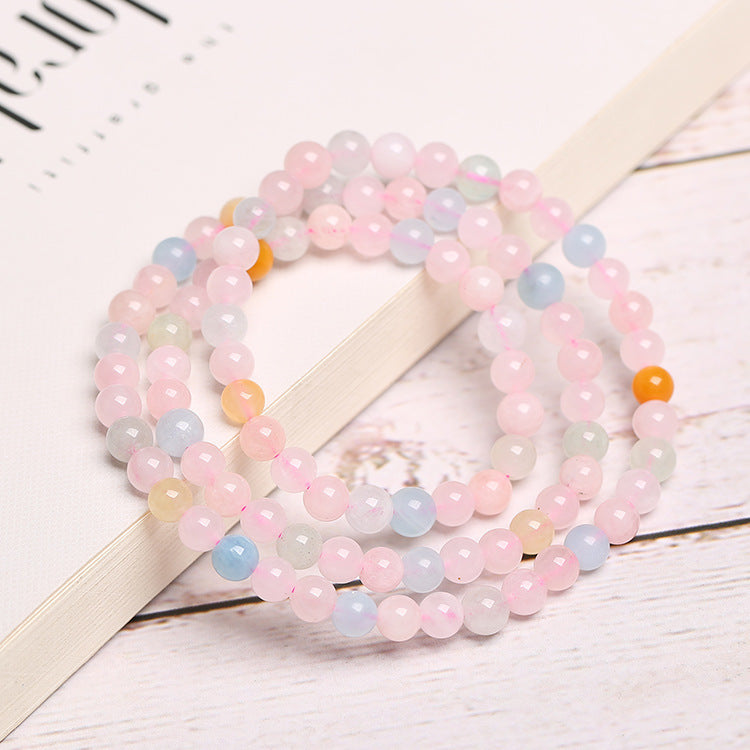 Natural Candy-Colored Morganite Three-Strand Bracelet