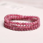 Natural pink tourmaline multi-strand bracelet