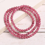 Natural pink tourmaline multi-strand bracelet