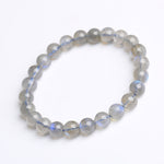 Natural Grey Moonstone Single-Strand Bracelet
