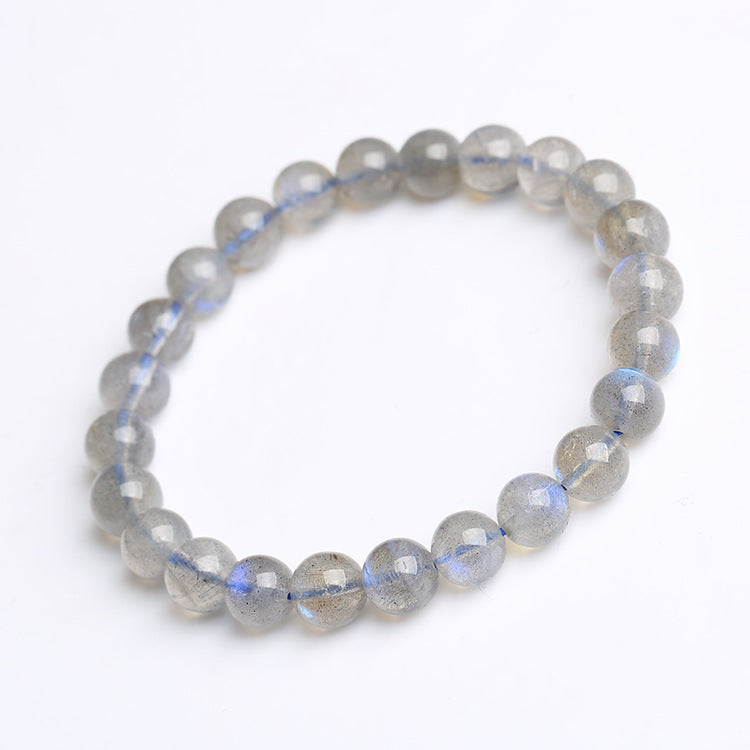 Natural Grey Moonstone Single-Strand Bracelet