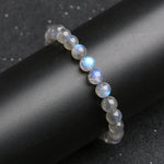 Natural Grey Moonstone Single-Strand Bracelet