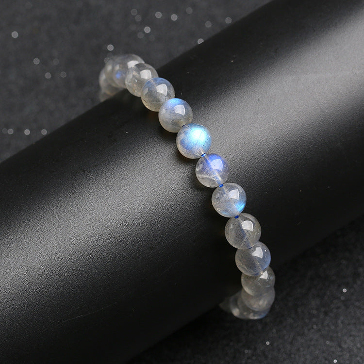 Natural Grey Moonstone Single-Strand Bracelet