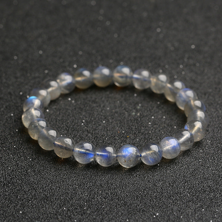 Natural Grey Moonstone Single-Strand Bracelet