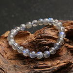 Natural Grey Moonstone Single-Strand Bracelet