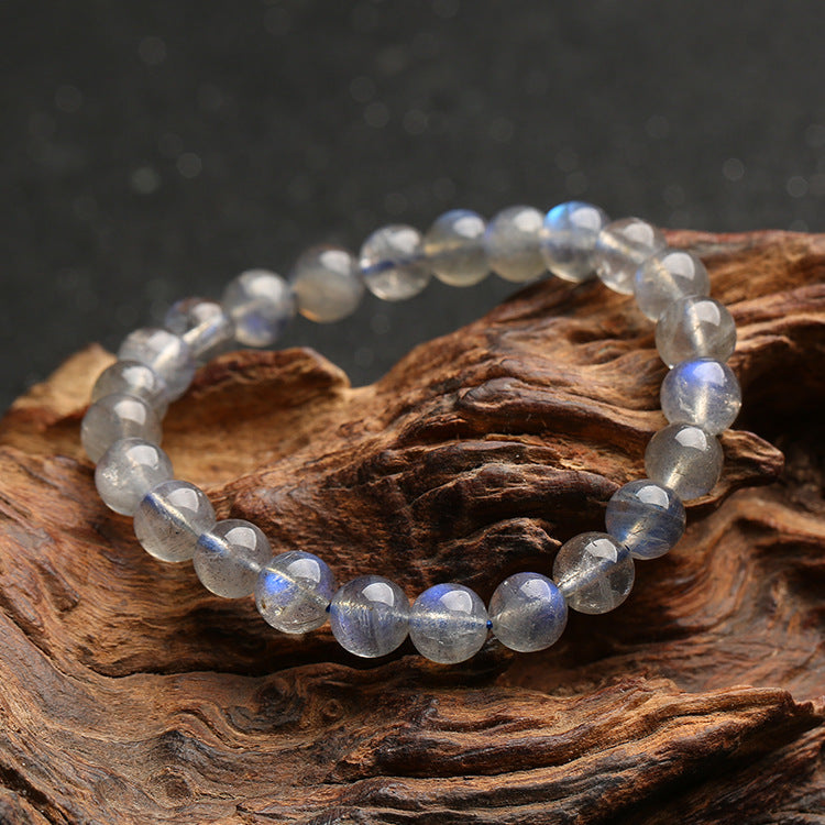 Natural Grey Moonstone Single-Strand Bracelet
