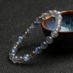 Natural Grey Moonstone Single-Strand Bracelet