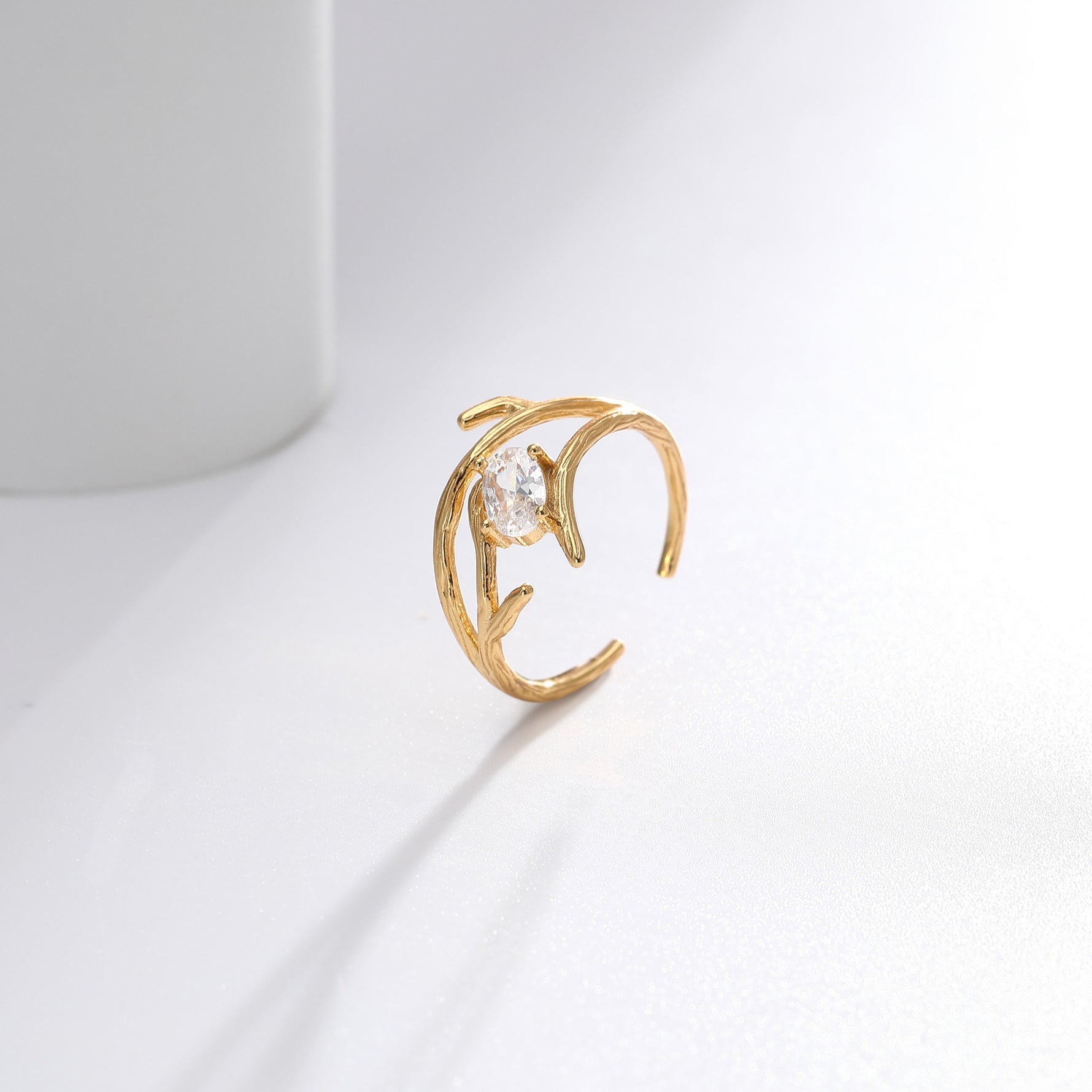 S925 Sterling Silver Ring with Zircon Inlay