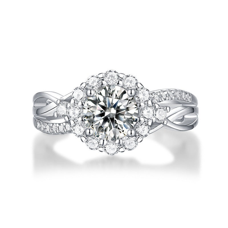 S925 Silver Moissanite Ring