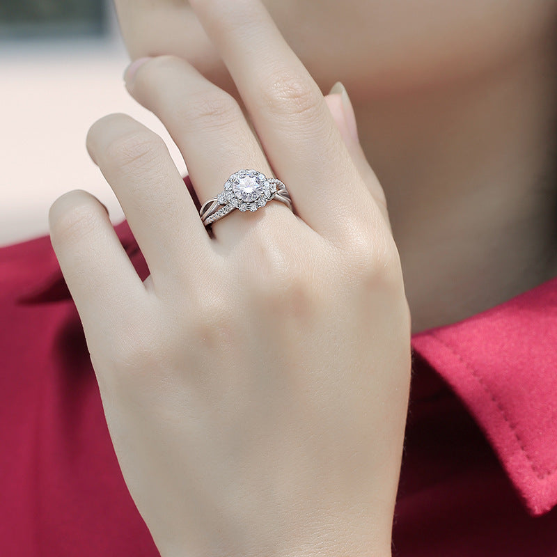 S925 Silver Moissanite Ring