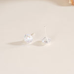 S925 Sterling Silver Firework-Cut Zircon Stud Earrings
