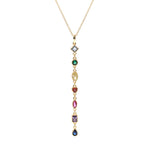 s925 Sterling Silver Necklace with Colorful Zirconia