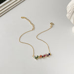 S925 Sterling Silver Bracelet Set with Colorful Zirconia