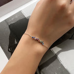 S925 Sterling Silver Bracelet Set with Colorful Zirconia
