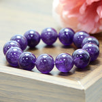 Natural large-bead amethyst bracelet