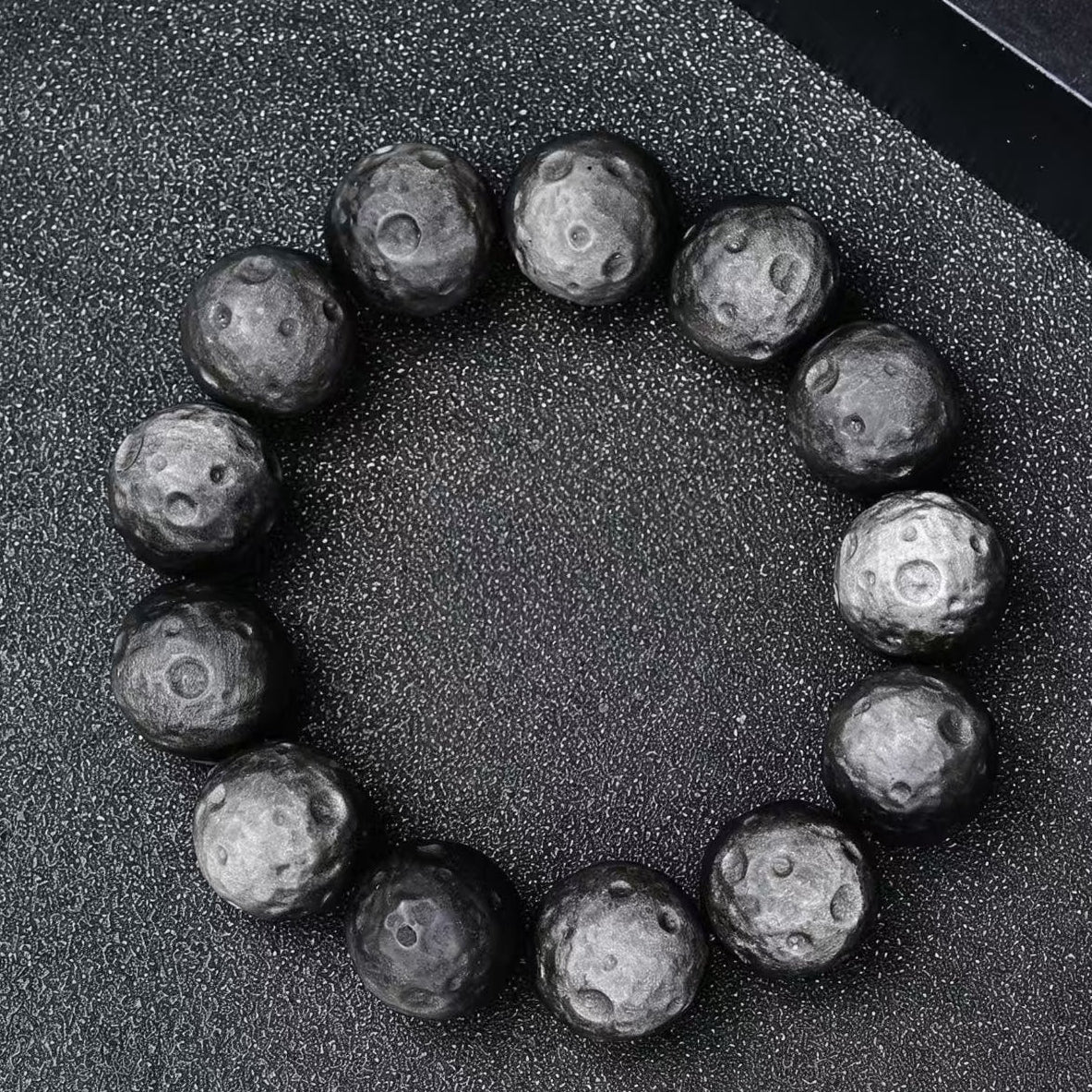 Natural Obsidian and Silver Sheen Obsidian Bracelet