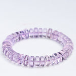 Natural Bolivian Amethyst Straight-Cut Disc Bead Bracelet