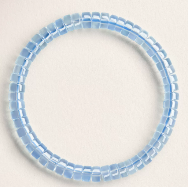 Natural Aquamarine Tablet-Shaped Bead Bracelet