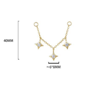 S925 Sterling Silver Chain Ear Bridge with Zirconia(Ear tips not included)