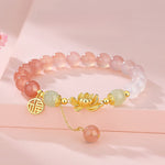 S925 Silver Gradient Agate Lotus Design Bracelet for Women