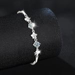 S925 Sterling Silver & Moissanite Five-Leaf Clover Bracelet