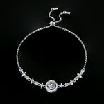 S925 Sterling Silver Moissanite "Star and Moon" Bracelet (Round Bezel Setting)