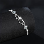 S925 Silver Moissanite Heart-Shaped Double-Ring Bracelet
