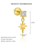 S925 Sterling Silver Starburst Micro-Pave Stud Earrings
