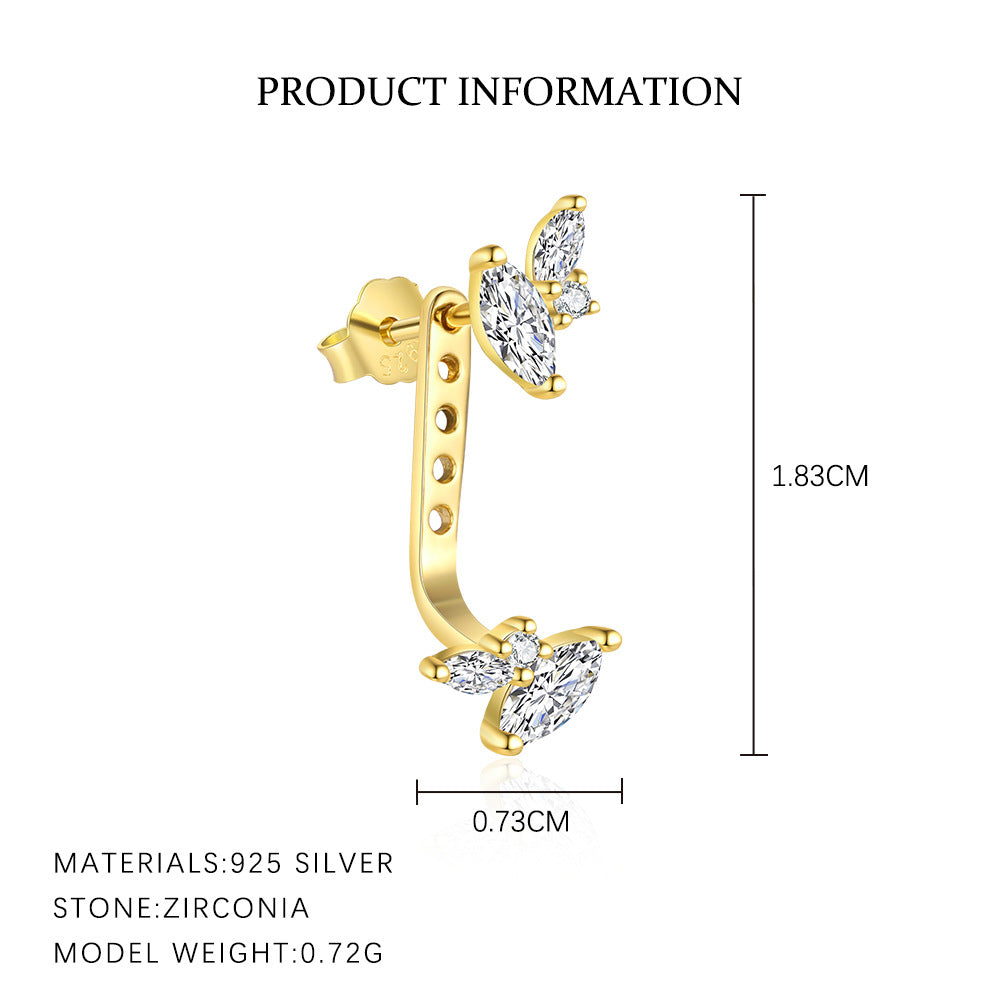 S925 Sterling Silver Zircon Stud Earrings(Single unit)