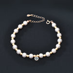 S925 Sterling Silver, Moissanite, and Pearl Bracelet