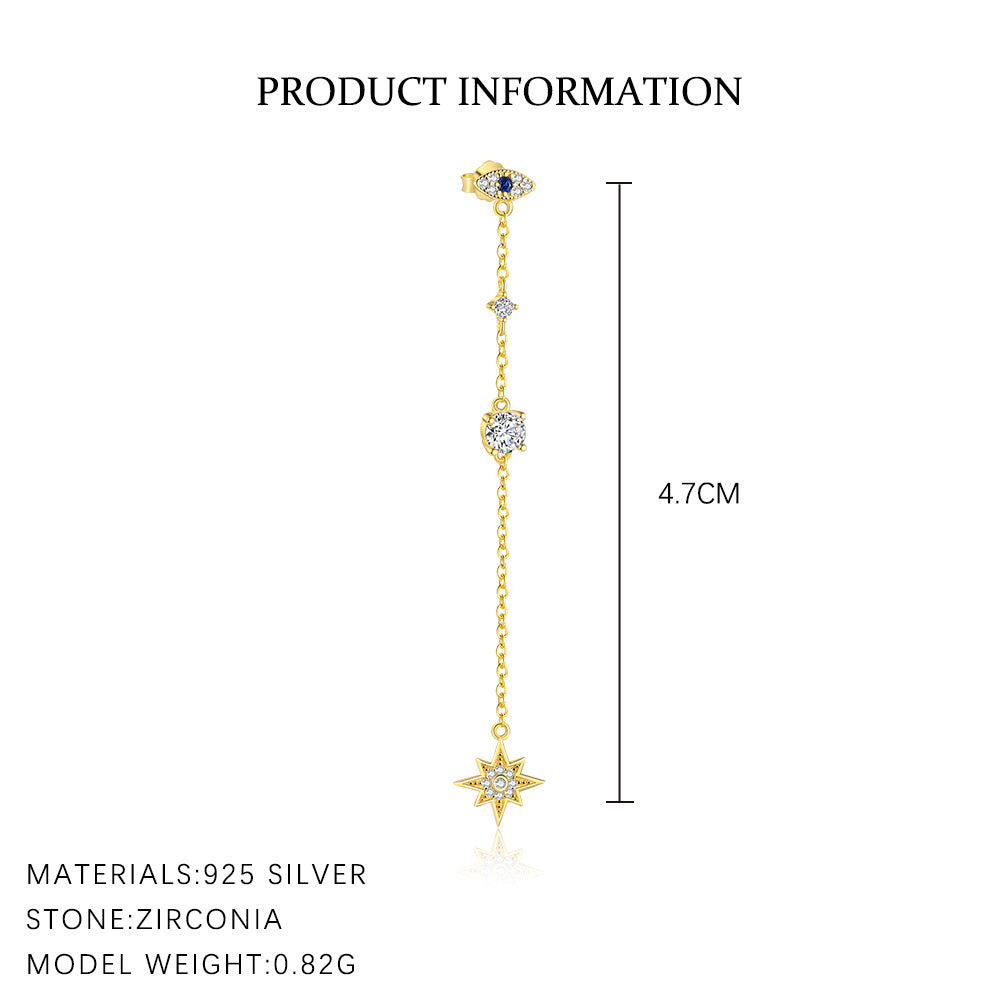 S925 sterling silver stud earrings with cubic zirconia(Single unit)