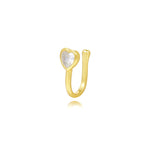 925 Sterling Silver Zircon U-Shaped Ear Cuff (Single unit)