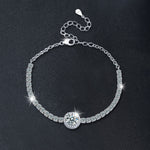 925 Sterling Silver Round-Set "Starry Sky" Moissanite Bracelet