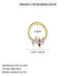 S925 Sterling Silver Purple Zircon Stud Earrings(Single unit)