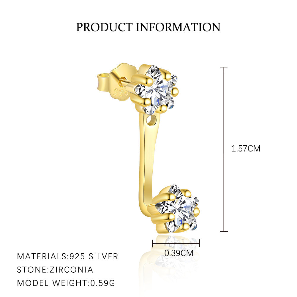S925 Sterling Silver Zircon Stud Earrings(Single unit)