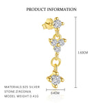 S925 Sterling Silver Zircon Stud Earrings(Single unit)