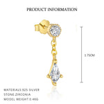 S925 Sterling Silver Geometric Zircon Stud Earrings(A pair)