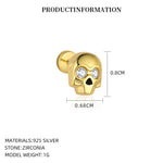 S925 Sterling Silver Cubic Zirconia Stud Earring Set(Single unit)