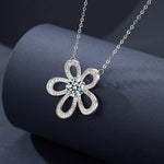 S925 Sterling Silver Moissanite Sunflower Necklace
