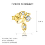 S925 sterling silver stud earrings with cubic zirconia(Single unit)