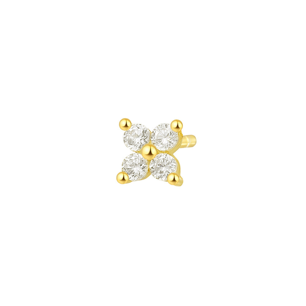 S925 Sterling Silver Earrings Set with Zirconia(Single unit)