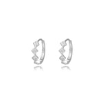 S925 Sterling Silver Zircon Hoop Earrings