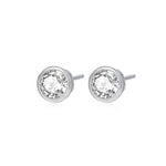 S925 sterling silver small stud earrings with zircon