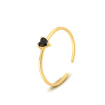 S925 Sterling Silver Heart-Shaped Colorful Zircon Ring